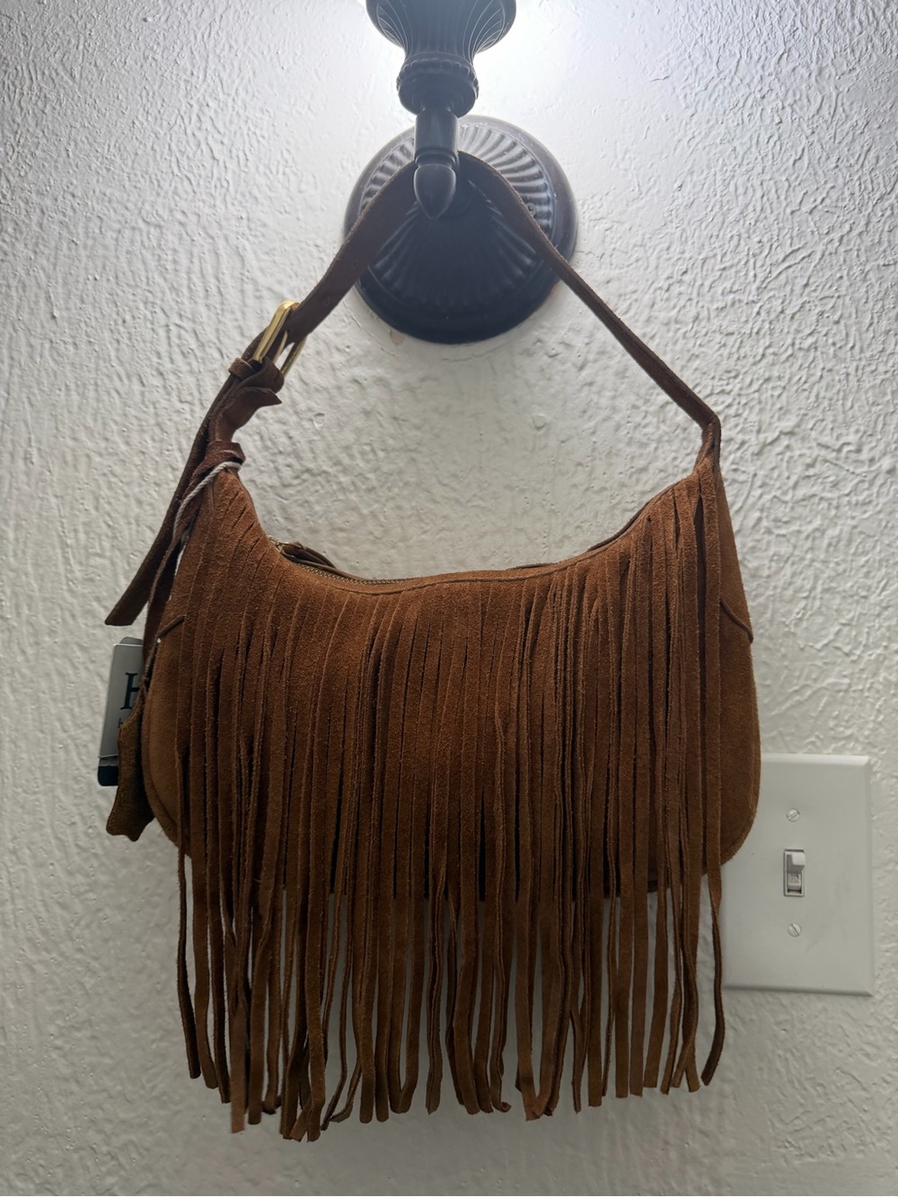 Haute Hippie Brown Suede Fringe Shoulder Bag - Picture 2 of 4